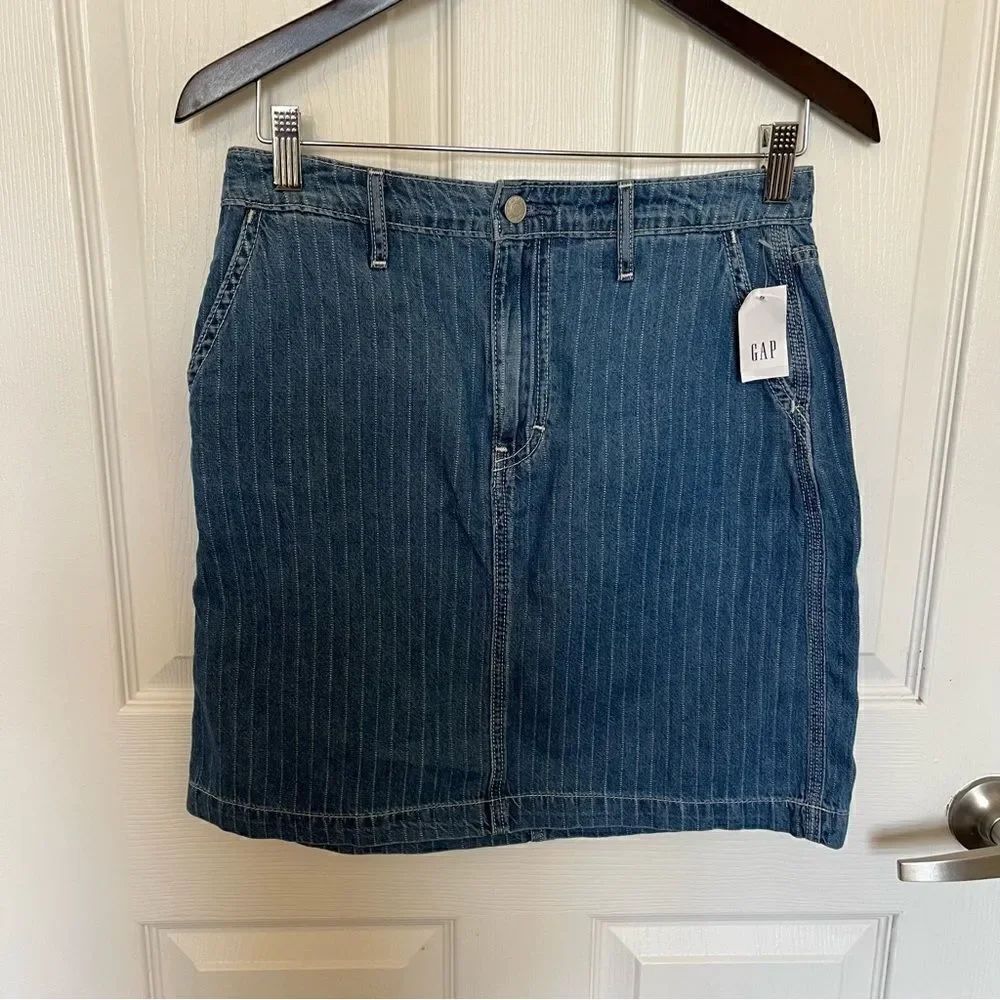 GAP Utility denim mini skirt NWT 27/4 stripe